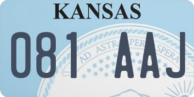 KS license plate 081AAJ