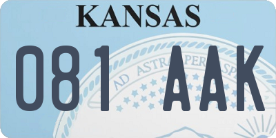 KS license plate 081AAK