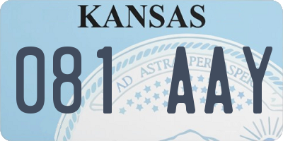 KS license plate 081AAY