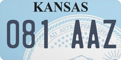 KS license plate 081AAZ