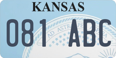 KS license plate 081ABC
