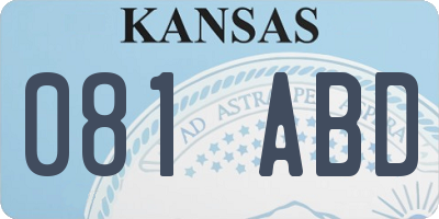 KS license plate 081ABD