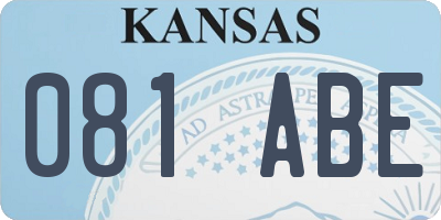 KS license plate 081ABE