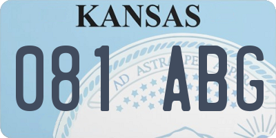 KS license plate 081ABG