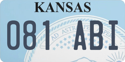 KS license plate 081ABI