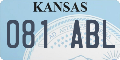KS license plate 081ABL