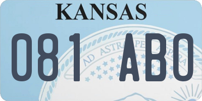 KS license plate 081ABO