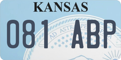 KS license plate 081ABP