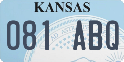 KS license plate 081ABQ