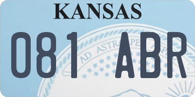 KS license plate 081ABR