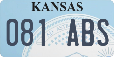 KS license plate 081ABS