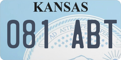 KS license plate 081ABT