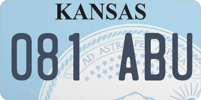 KS license plate 081ABU