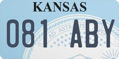 KS license plate 081ABY