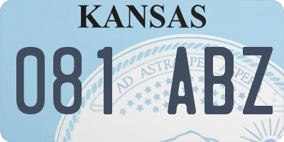 KS license plate 081ABZ