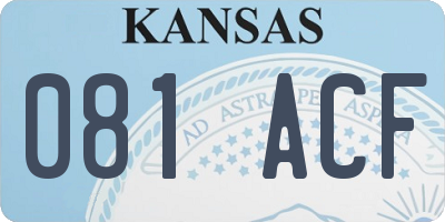 KS license plate 081ACF