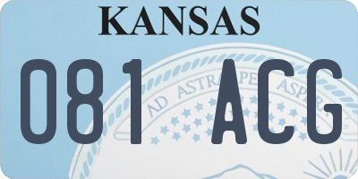 KS license plate 081ACG