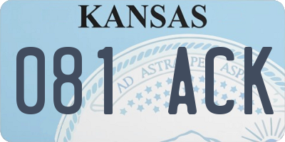 KS license plate 081ACK