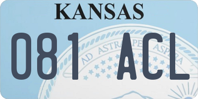 KS license plate 081ACL