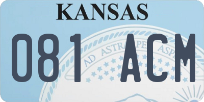 KS license plate 081ACM