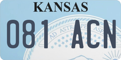 KS license plate 081ACN