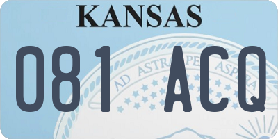 KS license plate 081ACQ