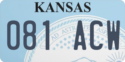 KS license plate 081ACW