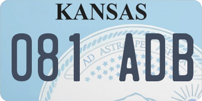 KS license plate 081ADB