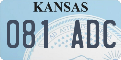 KS license plate 081ADC