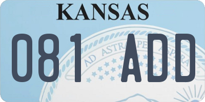 KS license plate 081ADD