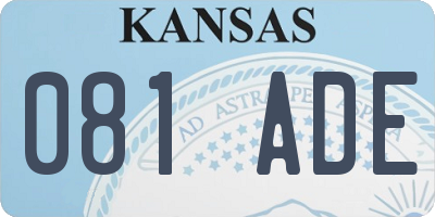 KS license plate 081ADE