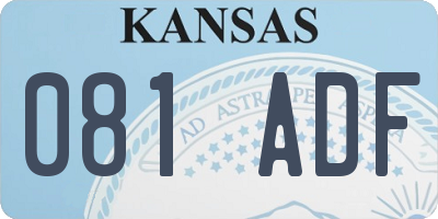 KS license plate 081ADF