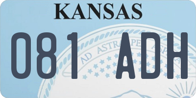 KS license plate 081ADH