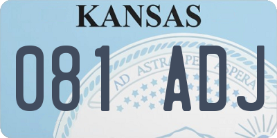 KS license plate 081ADJ
