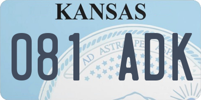KS license plate 081ADK