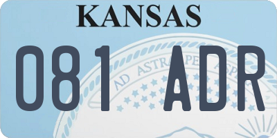 KS license plate 081ADR