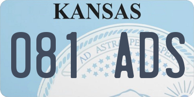 KS license plate 081ADS