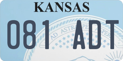 KS license plate 081ADT