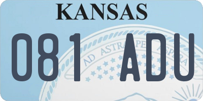 KS license plate 081ADU