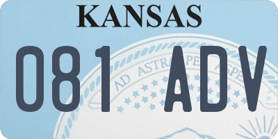 KS license plate 081ADV