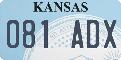 KS license plate 081ADX