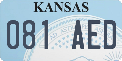 KS license plate 081AED