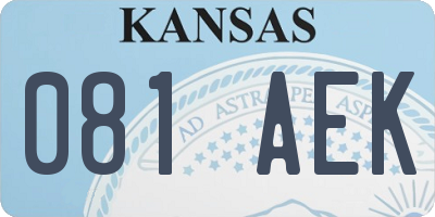 KS license plate 081AEK