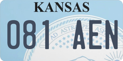 KS license plate 081AEN