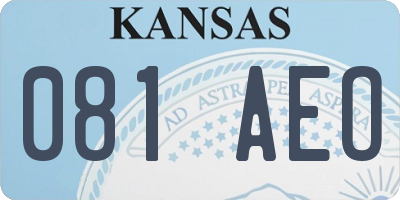 KS license plate 081AEO