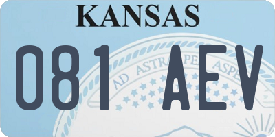 KS license plate 081AEV