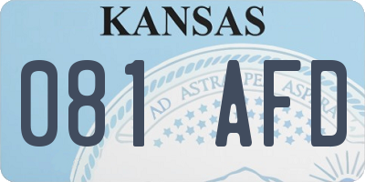 KS license plate 081AFD