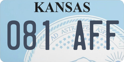KS license plate 081AFF