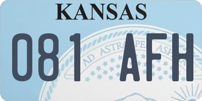 KS license plate 081AFH