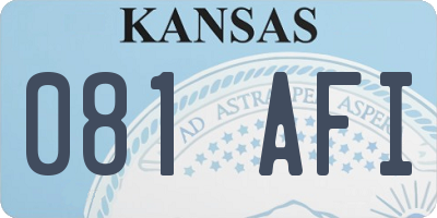 KS license plate 081AFI